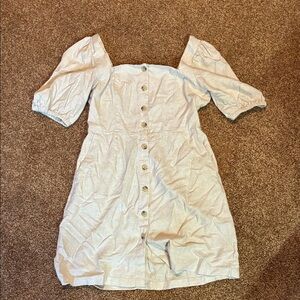 Old Navy Cream Button-Front Midi Dress